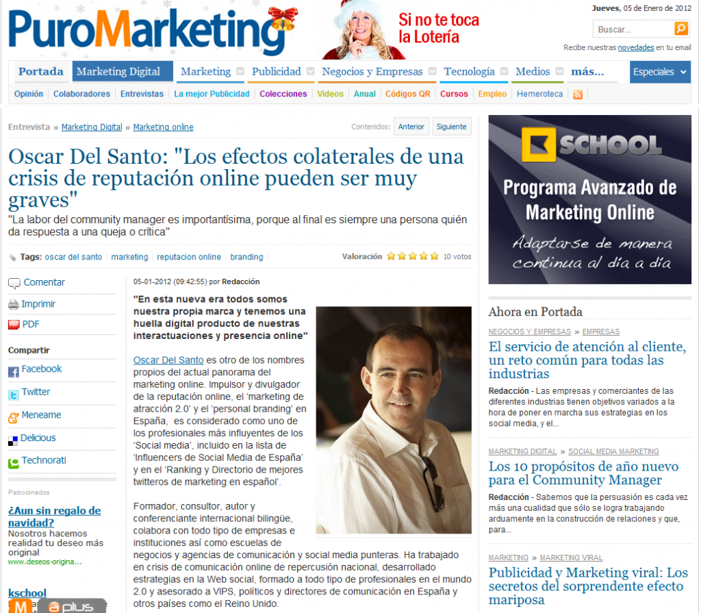 Entrevista a Oscar Del Santo en Puro Marketing